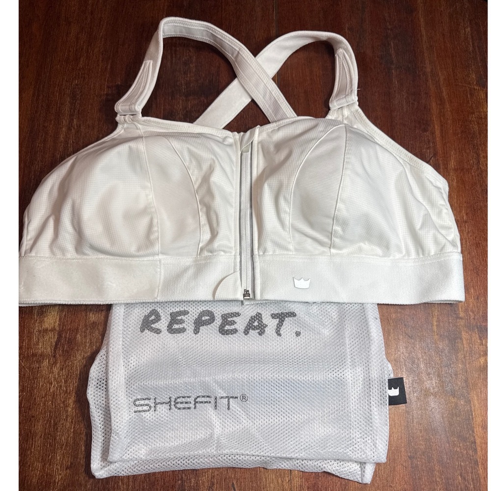 Shefit Ultimate Sportbra Pads White High Impact Front Zip Adjustable Size 3Luxea